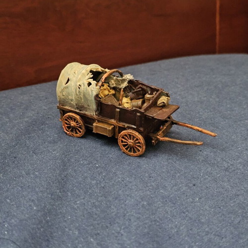 Abandoned wagon for DnD and tabletop, hand-painted and stylized