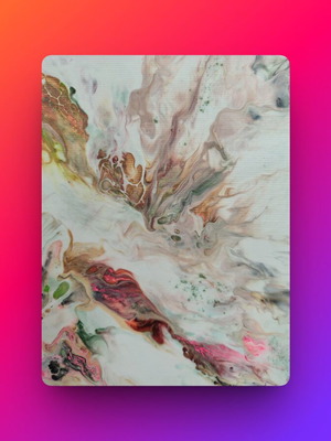 Abstract painting new, 40x40 cm, pour technique