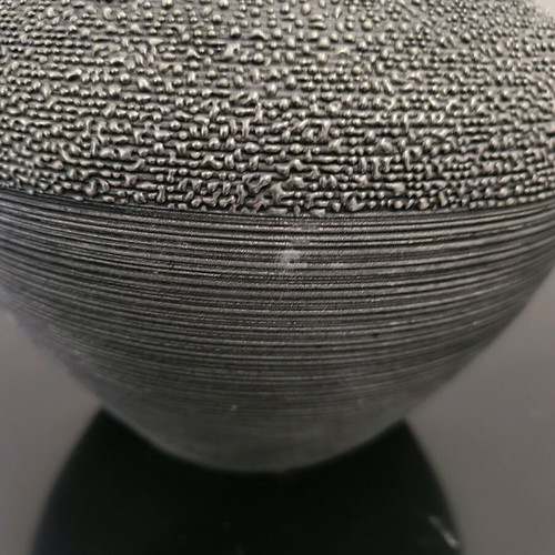 Ceramic vase low in gray shades like new