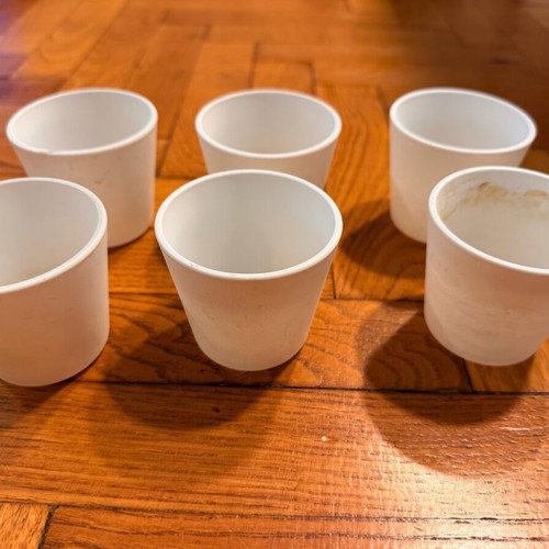 Used flower pots pack of 6 white glass for small cacti IKEA