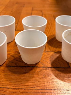 Used flower pots pack of 6 white glass for small cacti IKEA