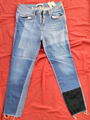 Zara denim pants used, women's slim fit size M
