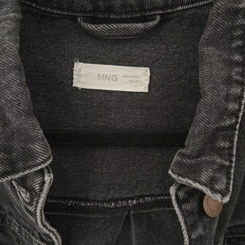 Mango short denim women's jacket used, black, size M-L