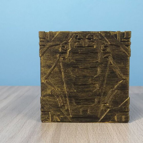 Skyrim Dwemer Cube 3D printed hand-painted, 7.5 cm