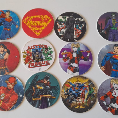 Chipicao DC Justice League 12 used tazos (2019)