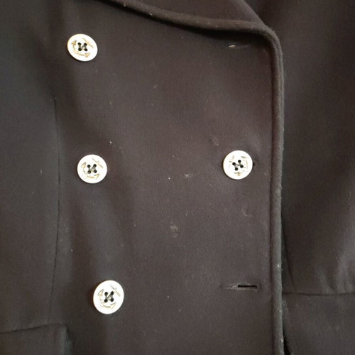 Women's navy blue coat used size XL with silver buttons