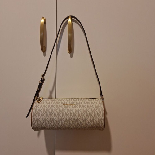 Michael Kors wristlet bag, white and gold