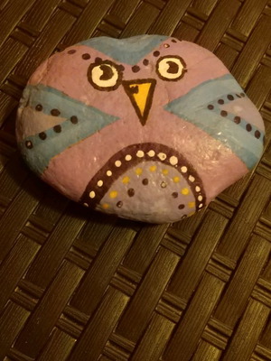 Decorative stone new, painted with tempera