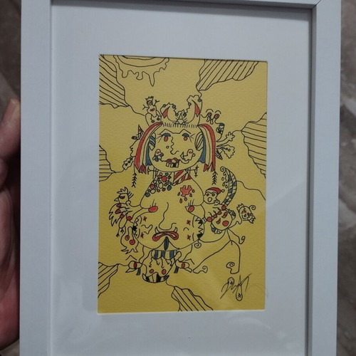 The Guardian of Knowledge Handmade framed artwork new
