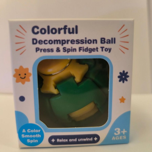 Fidget toy set with spinners and 3D puzzles, green and yellow