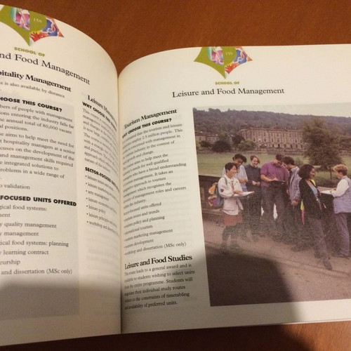 Sheffield Hallam University Postgraduate Prospectus 1995 used