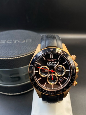 Sector 230 Chronograph watch like new, men's, black and gold