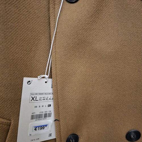 Zara brown wool and cashmere coat XL