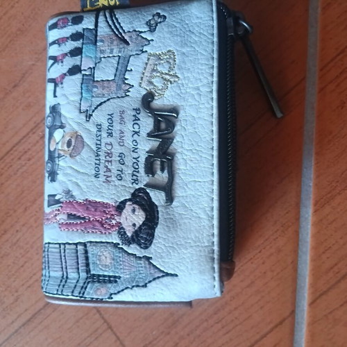 Women's leather wallet new, brown multicolor