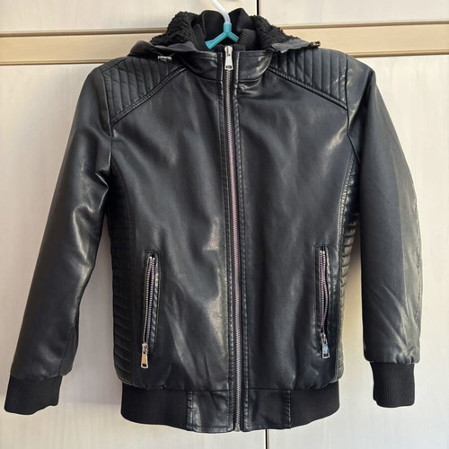 Bimbo Style kids leather jacket, black, size 12