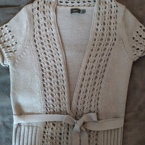 Mexx Fashion knitted short sleeve women's cardigan gray like new