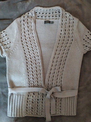Mexx Fashion knitted short sleeve women's cardigan gray like new