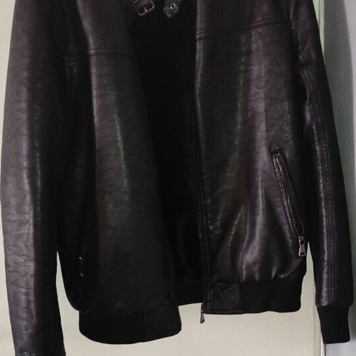 Men's jacket imitation leather used, size L, black