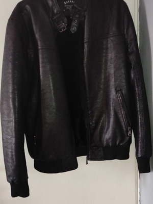 Men's jacket imitation leather used, size L, black