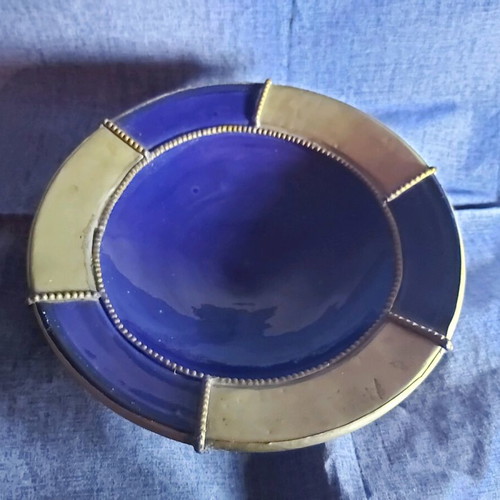 Ceramic plate/bowl used vintage Moroccan handmade 35 years old