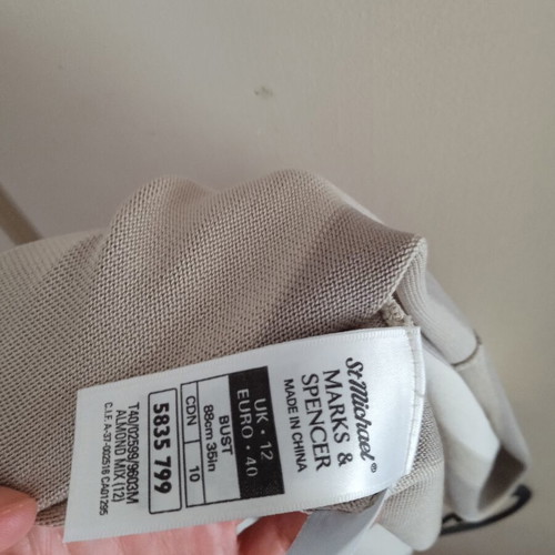 Marks & Spencer silk top large, like new, beige