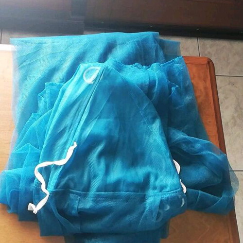 Blue ceiling mosquito net with round hoop new, height 2.30m