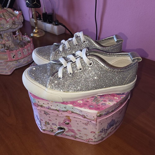Sneakers H&M size 25 silver glitter like new