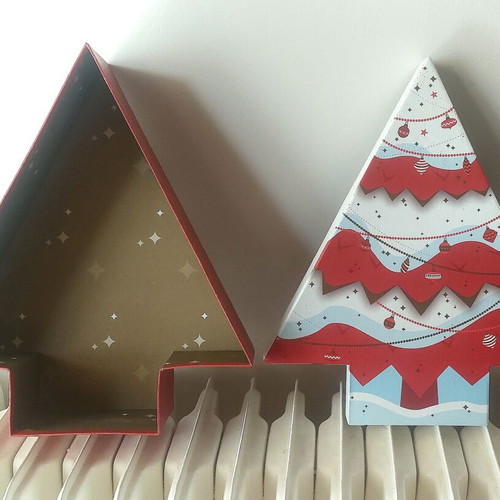 Christmas tree-shaped cardboard box