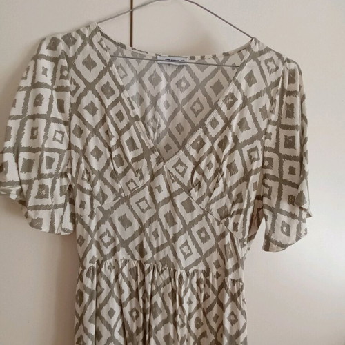 Pink Woman Summer Dress like new, beige and green, size XS