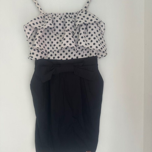Doca polka dot dress medium 38 with decorative bow and pockets