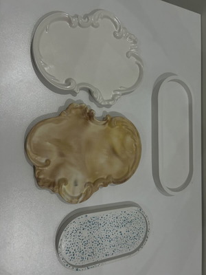 Porcelain serving platter new, single piece