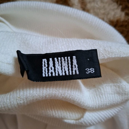 RANNIA women's short-sleeve blouse size 38 like new, ecru
