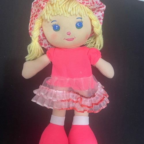 Soft doll used with sewn hat seams