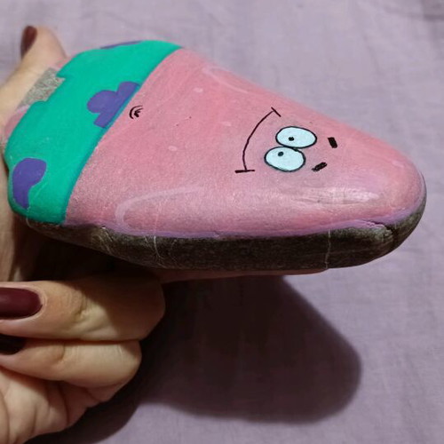 Painted stone with Patrick made to order