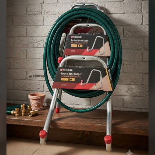 Parkside double wall-mounted hose hanger, galvanized steel