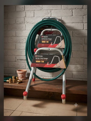 Parkside double wall-mounted hose hanger, galvanized steel