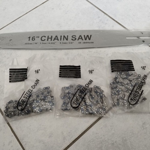 Chainsaw bar set and 3 chains 16 inches with 59 teeth new