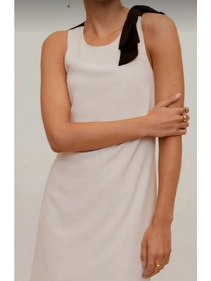 Mango dress with black bow shoulder detail