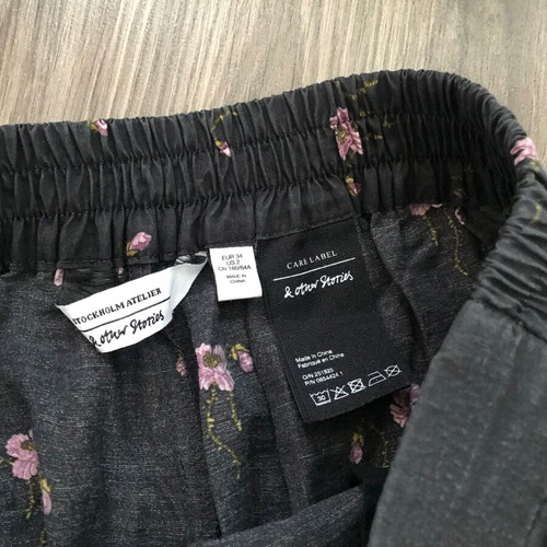 & Other Stories Lyocell Pants High Waist Wide Leg XS Black Like New