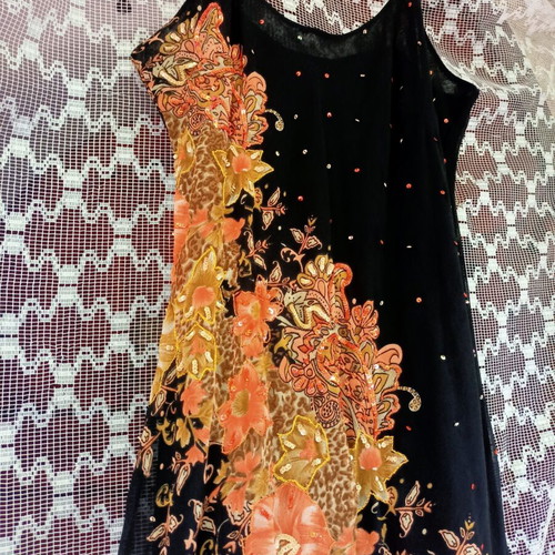 Floral Dress Mystery new, size XL, polyester and cotton lining