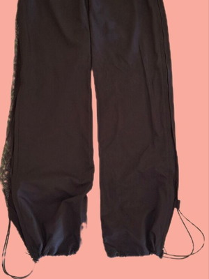 Zara black pants with hidden mesh lace, adjustable waist