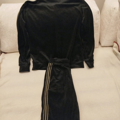 Elegant velour tracksuit set Benissimo like new, black with gold stripes
