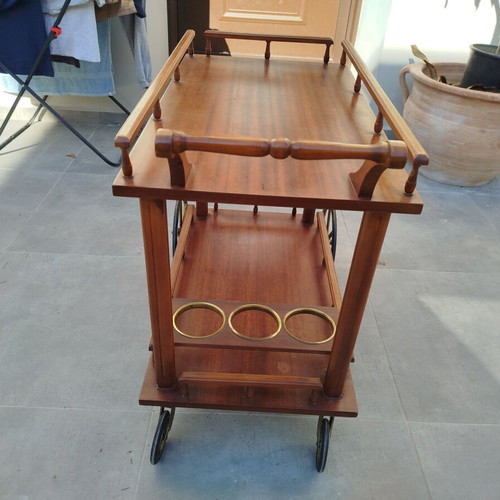 Bar trolley used, solid wood, dimensions 75x84