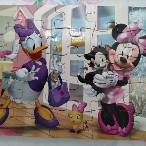 Puzzle Minnie Happy Helpers wooden like new, 2x25 pieces, Educa