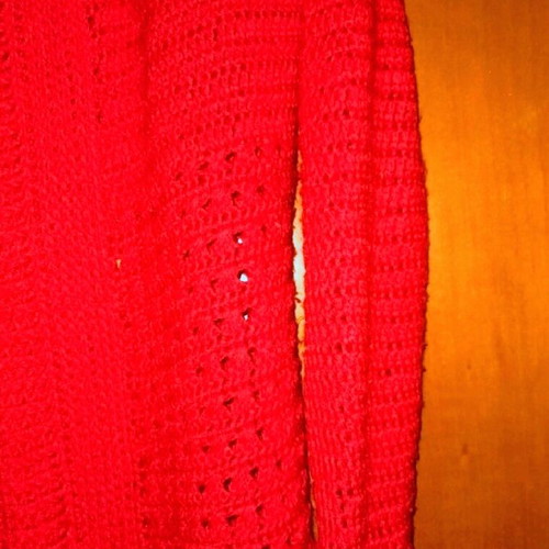 Red long cardigan like new, size M