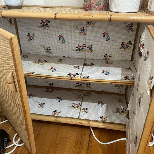 Bamboo bookcase with storage