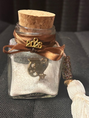 Handmade 2026 charm in glass bottle like new