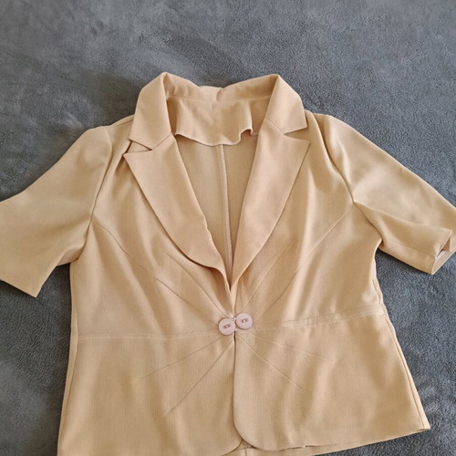 Handmade vintage mid-length jacket like new, orange, size S