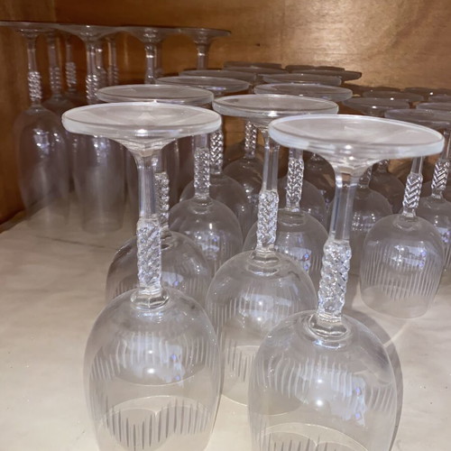 Crystal glasses set vintage classic design, 57 pieces, new