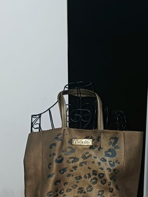 Nooki Γνήσια δερμάτινη tote τσάντα Bronze Leopard σαν καινούργιο